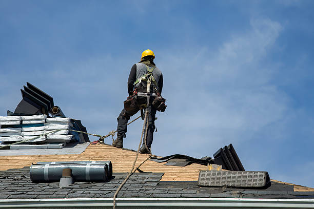 Professional Gutter Installation technician working in Greenbush, MA